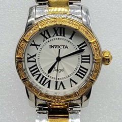 Invicta Angel Women Watch 38mm Diamond Bezel Two Tone Swiss Made 14376, Runs