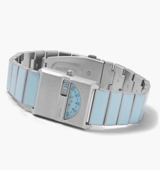 Breda Pulse Tandem Stainless Steel Bracelet Watch, 26mm light Blue/purple