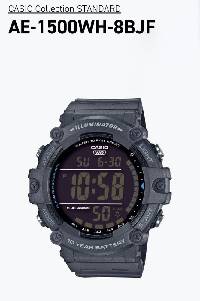 Casio AE-1500WH-8BJF Digital Watch With Manual