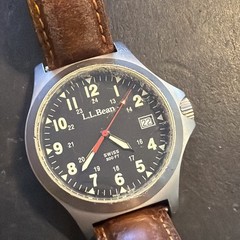 AG83 L.L.Bean Stainless Wristwatch 100M Water Resistant Mens 40mm Untested As Is
