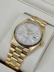 1986 Rolex Day-Date 36mm 18238 Presidential Yellow Gold Silver Dial