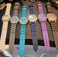 Lot Of 6 Working Women Men WATCHES Geneva Other VGUC AB