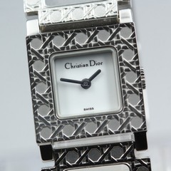 Near MINT Christian Dior La Parisienne D60-109 White Silver Quartz Ladies Watch