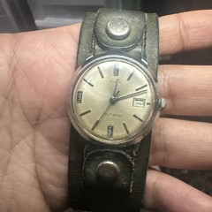 Working VTG 1969 Timex Viscount Automatic Selfwind 34mm Leather Strap Mens Watch
