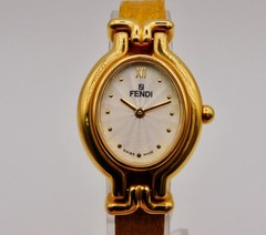 FENDI 640L Color Change Belt Gold Quartz Womens Watch in Box