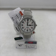 Timex T2N091 Men’s Easy Reader Silver Stainless Steel Expansion Band Watch