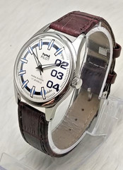 HMT Pilot Hand-Winding Watch White Dial Blue Indices 17 Jewels Para ShockVintage