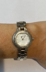 Tissot womens classc G330K white mother of pearl watch, stainless steel bracelet