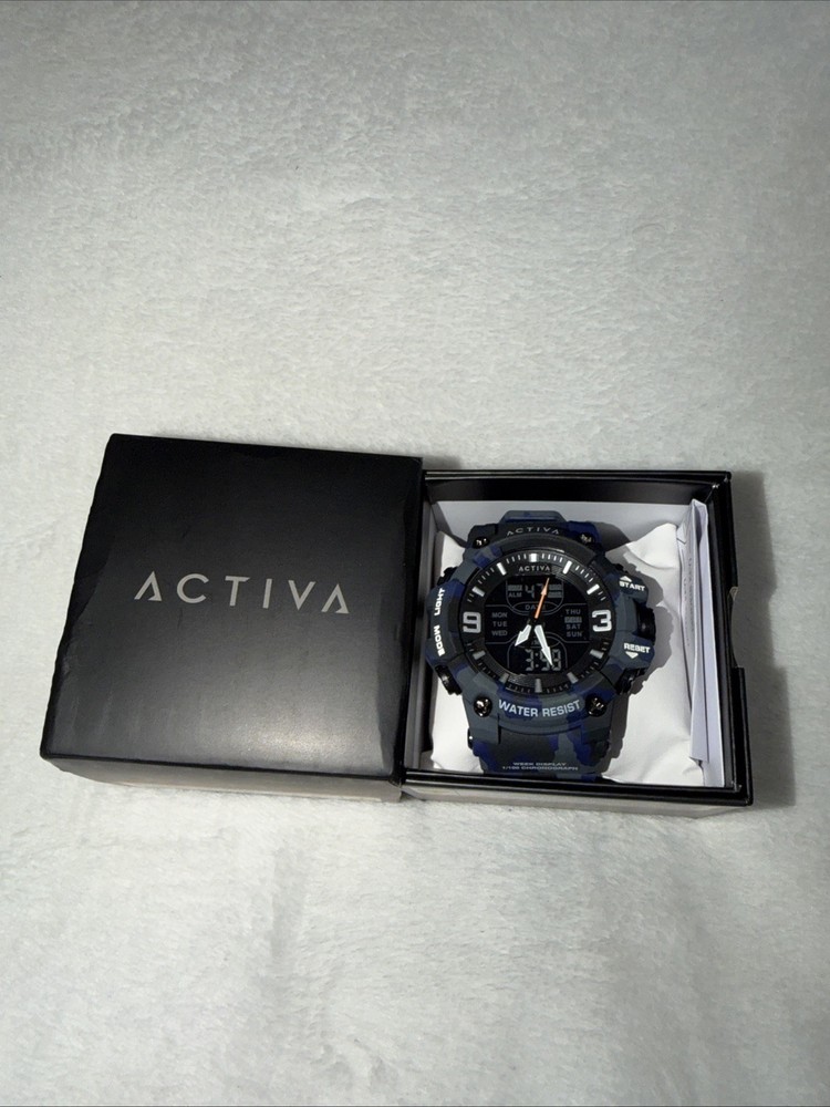 Activa Armour By Invicta 53mm Men’s Digital Blue Camo Watch ACW8049MC-004