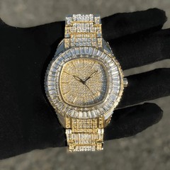 Men’s 48mm Fully Iced Baguette CZ Watch Quartz Movement Hip Hop Style Luxury