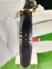 S. Coifman Men Watch SS Gold Case Black Dial Leather Strap Swiss Heritage Quartz