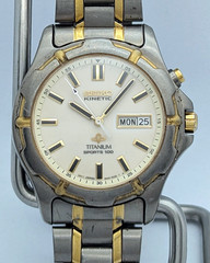 Seiko Kinetic Titanium Sports 100 5M43 Full Lume Day Date | New Capacitor