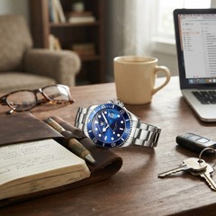 Sleek Men’s Quartz Watch – Classic Stainless Steel, Luminous and Shock Resistant