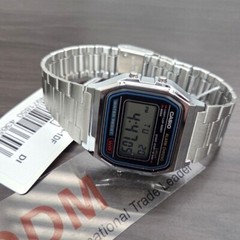 Casio A-158WA-1 metal band Original Classic Chronograph Unisex Watch Alarm Date