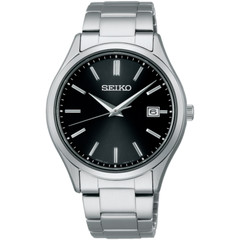 SEIKO SELECTION SBPX147 Stainless Steel Solar Analog Watch Black Dial 38.7mm
