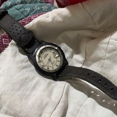 Timex Expedition Indiglo Quartz Date 50m Men’s Watch Black Case Brown Leather