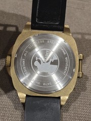 Stauer Mens Titan Diver Watch Bronze Finish Black Rubber Straps Water Resistant
