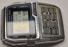 Casio Data Bank 150 1477 DBC-150 Silver Tone Digital 34mm Watch AS IS FOR PARTS