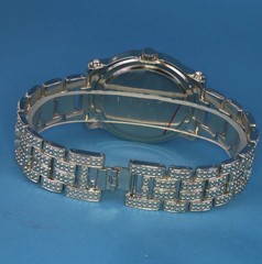 Techno Pave Hip Hop Silver Finish Iced Bezel & Band Men’s Watch