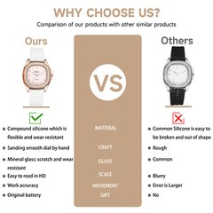 Women Girls Rhinestone Square Dial Jelly Silicone Band Quartz Analog Wrist Watch