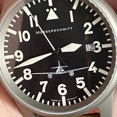 Mens Germany Pilot Titanium Messerschmit Watch Black Dial 41mm