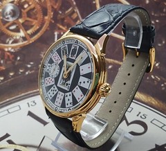 Watch Marriage Casino Playing Cards 3602 Gold case Men’s Wristwatch 18 Jewels