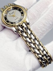 Swiss [NEW] 34mm LUGER 1990’s Two-Tone Unisex Bracelet Watch