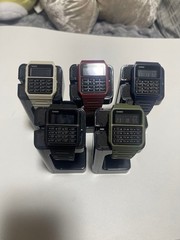 Casio CA-53W Digital Data Bank Watch 5-Color Set Used
