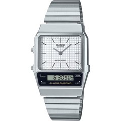 Casio Men’s Watch White Analog and Grey Digital Dial Resin Strap AQ-800E-7ACF