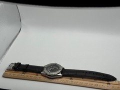 Vintage GRASS MEN’S Chronograph GM-9513 Silver Tone Quartz Watch New Battery