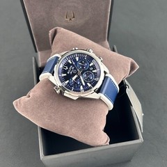 Bulova Marine Star 96B287 Blue Dial-Blue Silicone Strap Men’s Quartz Watch 43mm