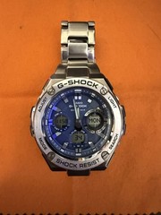 Excellent condition used CASIO G SHOCK G STEEL GST W110D radio solar metal band