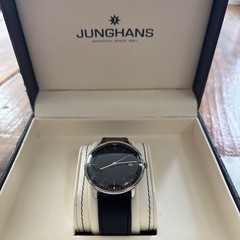 JUNGHANS Max Bill 041/4465.00 Quartz Black Dial Date Leather Men’s Watch