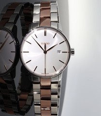 Auth. Rado Coupole Steel & Rose Gold Quartz 37.7mm Wrist Watch ref 2286