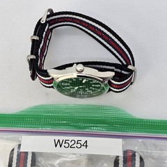Field Watch Men 42MM Gray Case Black Dial White Red Blue Black Canvas Strap Band