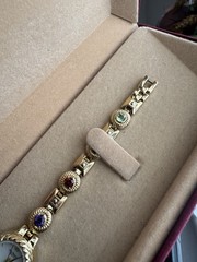 Vintage Jules Jurgensen Gemstone Watch MOP Dial Amethyst Topaz Peridot