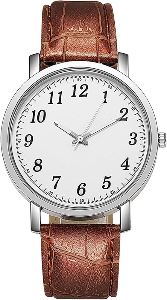 NEW LEATHER LUXURY QUARTZ ULTRA-THIN ANALOG WATCH CASUAL CLASSIC UNISEX