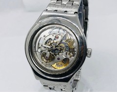 SWATCH Irony Skeleton Automatic Watch Running Clear Dial Stainless Steel #2828