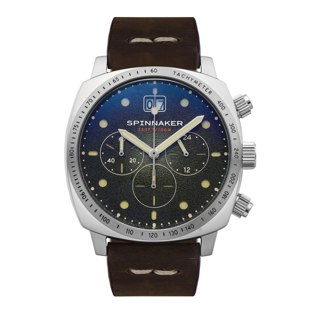 Spinnaker Hull Chronograph Green Dial / Leather | Green Dial 42mm Quartz Wristwa