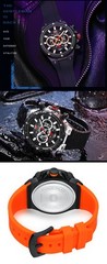 MINI FOCUS Men’s Silicone Multifunction Chronograph Calendar Sports Quartz Watch