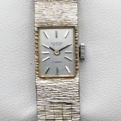 Vintage Guildcrest De Luxe Womens Manual Wind Watch 12mm Silver Tone 17J 6″