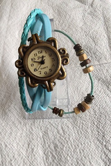 Yulan Bracelet Watch Crystals vintage gold tone leather Women’s girls female