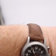 Eddie Bauer Light Up Field Men’s Watch Perforated Dial Leather 1215 42102