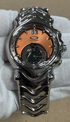OAKLEY JUDGE CHRONOGRAPH COPPER DIAL 42mm STAINLESS STEEL QUARTZ WATCH.
