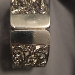 Vivani Women’s Quartz Analog Rectangle Watch White Dial Silver Filigree Bracelet