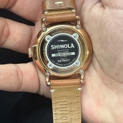 Shinola Detroit Watch All Stainless Steel Gold Plated Horween Leather As Is