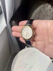 Timex Women’s Gold Tone Watch Leather Strap With Box/ Working /New Battery
