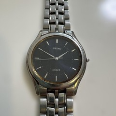 SEIKO DOLCE 8J41-6030 Quartz Stainless Steel Case Thin Mens Watch 34mm 1989