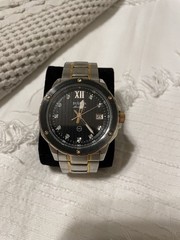 Bulova Marine Star Diamonds Black Dial Two-tone Bracelet Watch 98d127