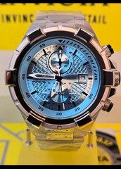 Invicta Aviator Falcon Men’s Watch – 50.5mm, Steel with Light Blue Dial NEW!